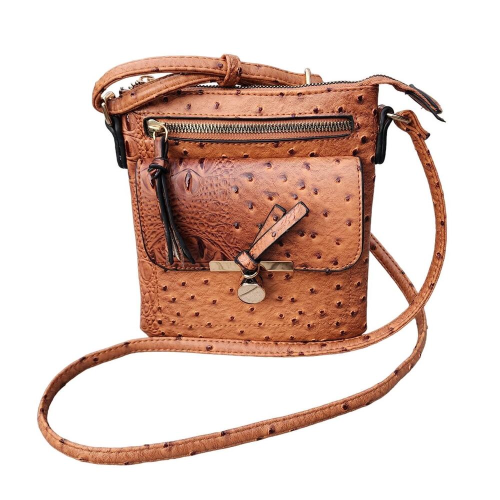 Emperia Los Angeles Faux Alligator Vegan Leather Crossbody Bag - Picture 2 of 10